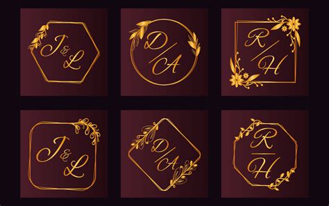 Luxury Wedding Monogram Set 23490375 Vector Art at Vecteezy