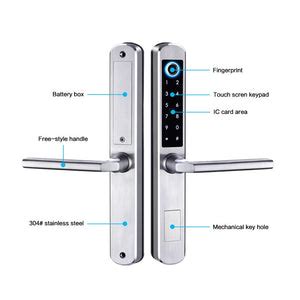 5-in-1 Slim Smart Sliding Door Lock with Bluetooth Fingerprint WiFi ...