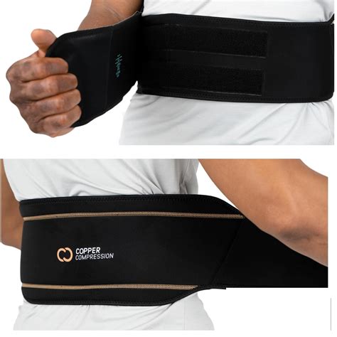 Copper Compression Back Brace - Copper Infused Lower Lumbar Support Belt. Relief for Muscle ...