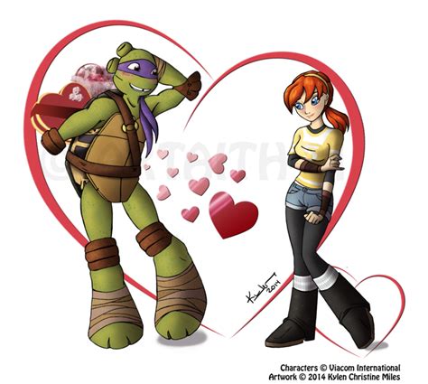 Donatello x April - Valentine | Teenage ninja turtles, Donatello ninja ...