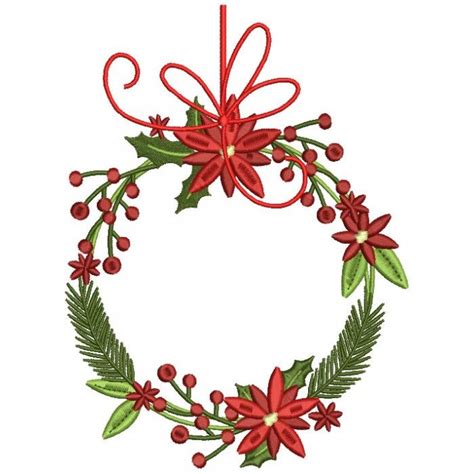 Christmas Wreath Filled Machine Embroidery Design Digitized Pattern ...