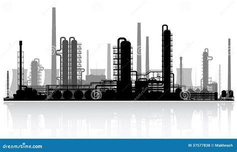 Oil Refinery Silhouette Banners Cartoon Vector | CartoonDealer.com #28111131