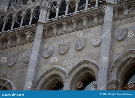 Detail of the Hungarian Parliament Building Stock Photo - Image of ...