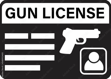 gun license icon on white background. pistol with tag and document. gun permit sign. license ...