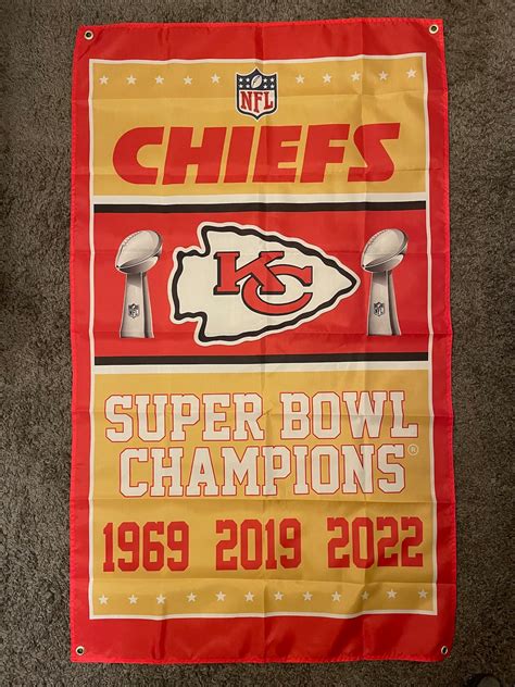 Kansas City Chiefs Super Bowl Championship Flag Banner - Etsy