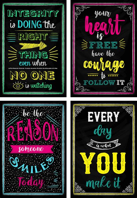 Laminated Inspirational Classroom Posters Chalkboard Motivational | My XXX Hot Girl