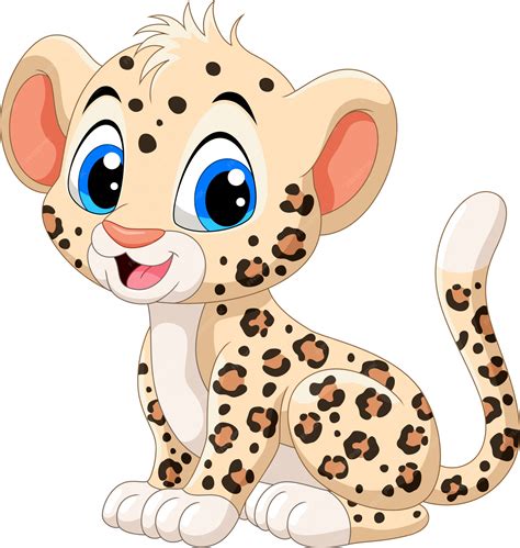 Premium Vector | Cute baby leopard cartoon