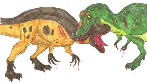 Acrocanthosaurus vs T. Rex by DaBrandonSphere on DeviantArt