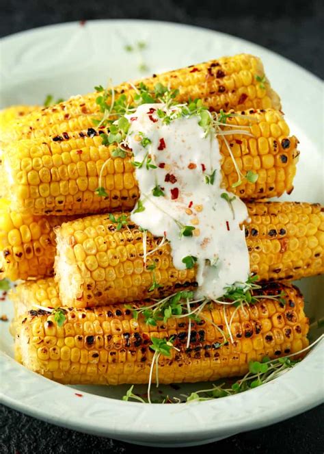 Grilled Corn on the Cob in Foil with Jalapeno-Lime Aioli - Easy and Delish