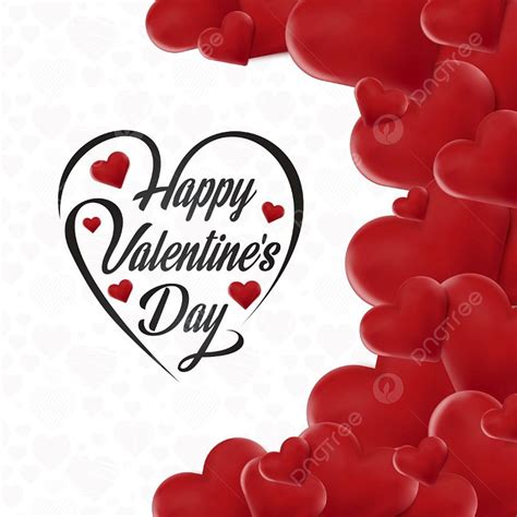 Happy Valentines Day Card With Red Hearts, Illustration, Background, Card PNG and Vector with ...