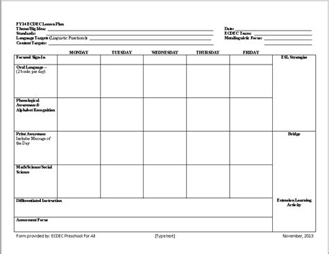 Teacher Lesson Plan Book Template Printable - Printable Templates