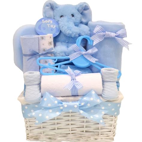 Newborn Baby Boy Hamper Basket Gifts New Born Hampers Boys Baby Shower ...