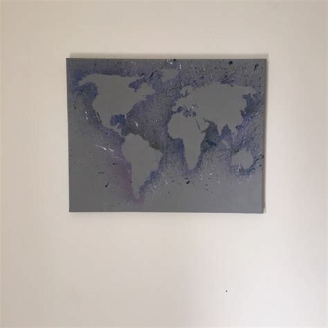 Paint Splatter World Map Canvas