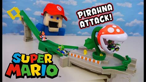 Hot Wheels SUPER MARIO KART DEADLY PIRANHA PLANT SLIDE Playset Unboxing - YouTube