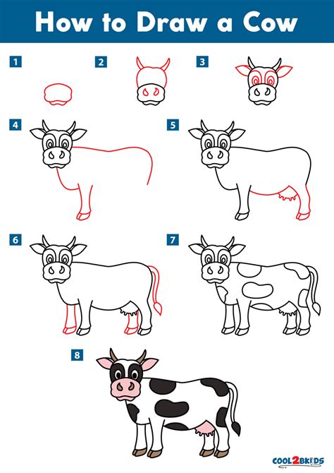 Step By Step Cow Drawing at Drawing Tutorials