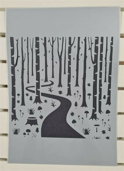 Forest Tree Landscape Stencil Mylar Plastic 190mic A4 Sheet - Etsy