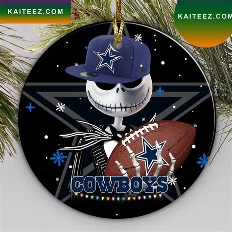 Jack Skellington Dallas Cowboys Christmas Tree Christmas Ornament - Kaiteez