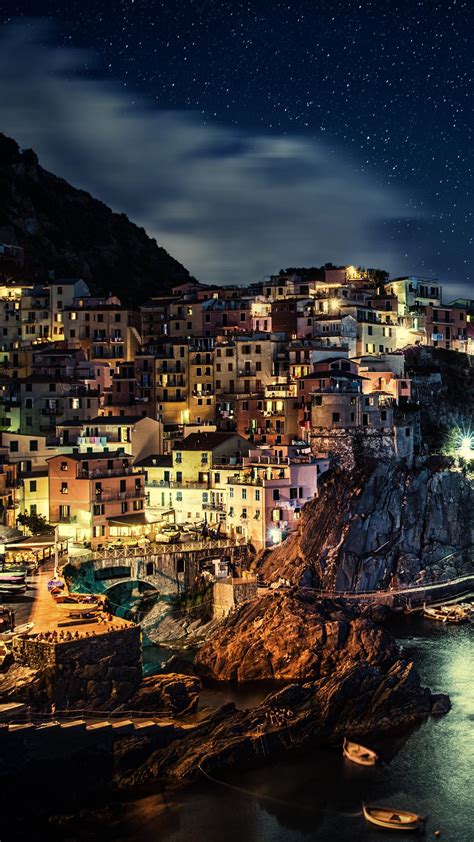 Manarola Night Italy Wallpapers - Wallpaper Cave