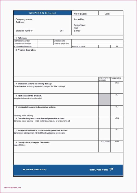 The exciting 8D Report Template | Glendale Community Throughout 8D ...