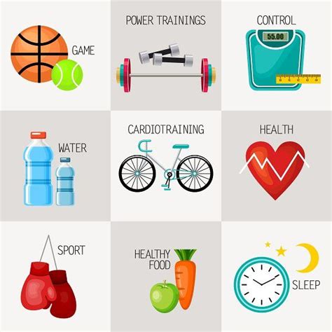 Healthy lifestyle icons set | Healthy lifestyle, Sports healthy, Icon set