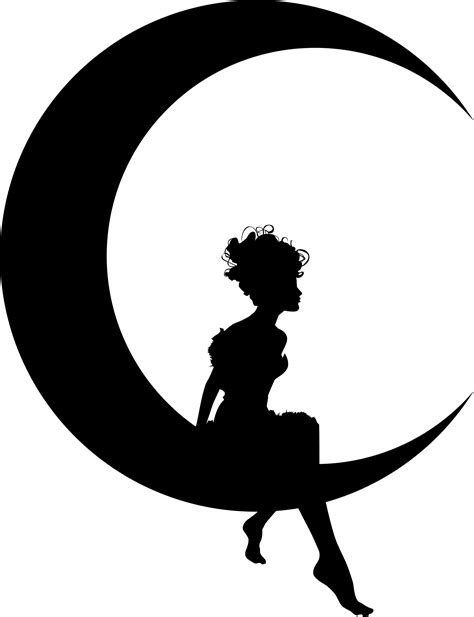 Fairy On Moon Silhouette at GetDrawings | Free download