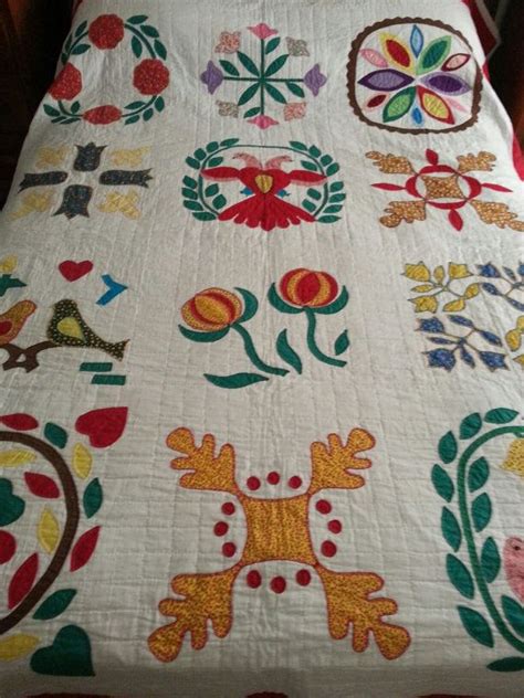 Pennsylvania Dutch Handmade Applique Quilt