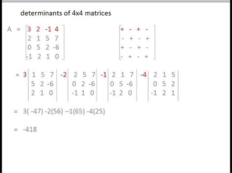 determinant of 4x4 matrices - YouTube