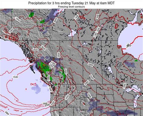 Alberta Precipitation for 3 hrs ending Sunday 28 Feb at 5pm MST