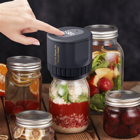 Electric Mason Jar Vacuum Sealer Kit for Wide/ Regular Mouth Mason 10 Lids& Jars | eBay