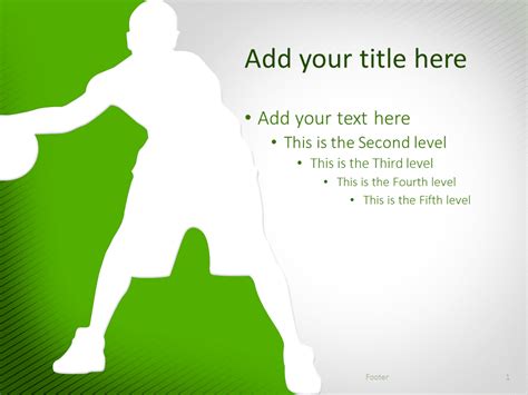 Basketball PowerPoint Template Green - PresentationGo