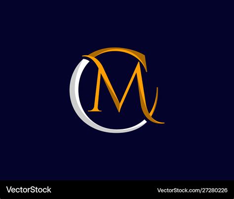 Letter cm modern stylish logo design Royalty Free Vector