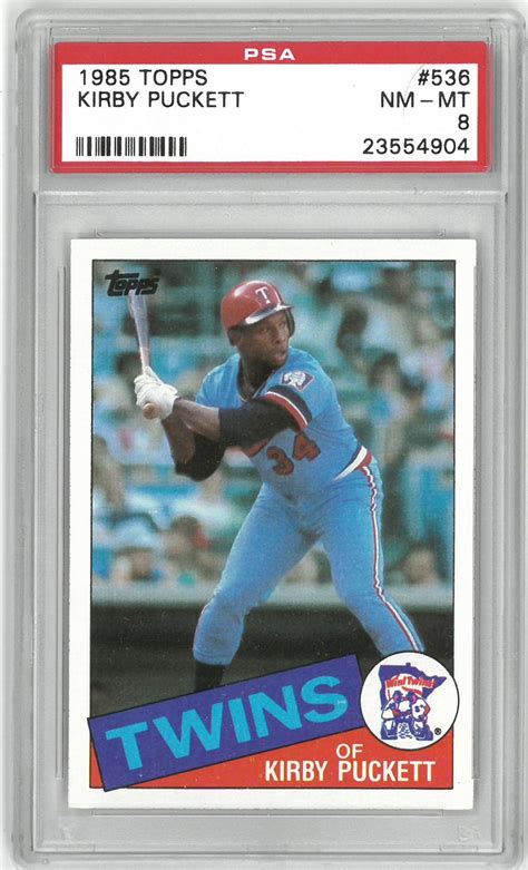 Lot Detail - Kirby Puckett PSA 8 1985 Topps Rookie Card