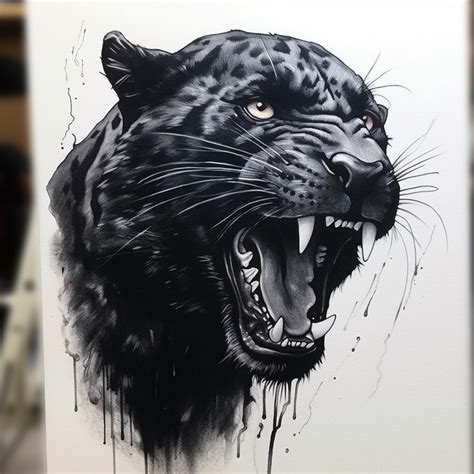 Black panther tattoo design in 2024 | Panther tattoo, Black panther ...