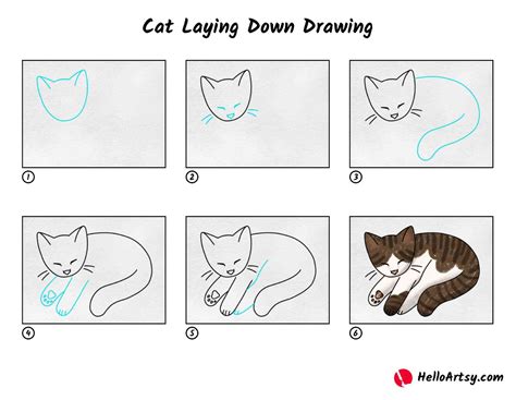 Cat Lying Down Drawing