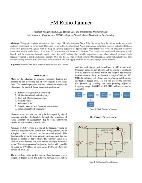 (PDF) FM jammer Research Report by Khubaib, Hassan, Mubashir