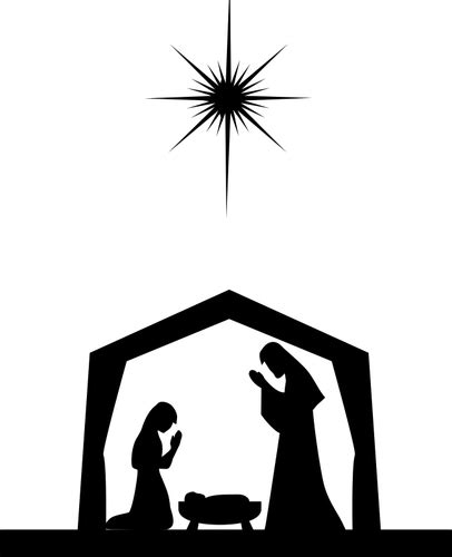 Nativity Silhouette - Free Clip Art