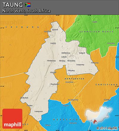 Free Shaded Relief Map of TAUNG, political outside