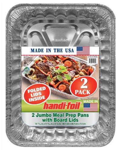 Handi-foil® Jumbo Storage Containers & Board Lids - Silver, 2 pk / 15.8 ...