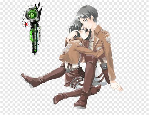 Figurine Anime Character Fiction, attack on titan eren and mikasa kiss, fictional Character ...