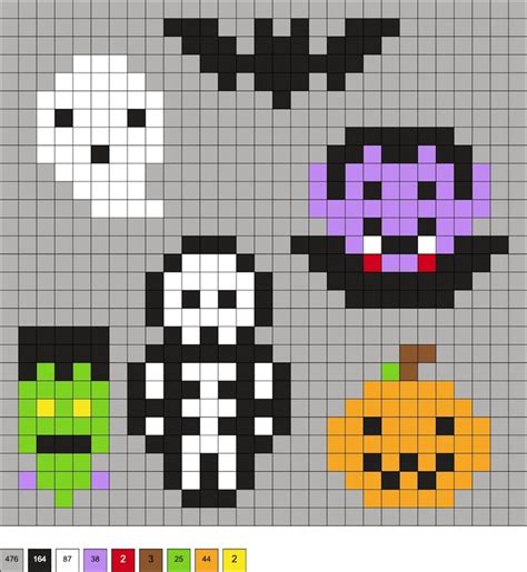 a cross stitch pattern with halloween characters on it