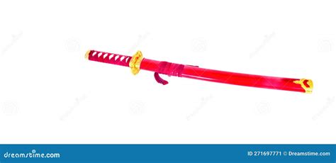 Red Samurai Sword Isolated stock image. Image of sword - 271697771