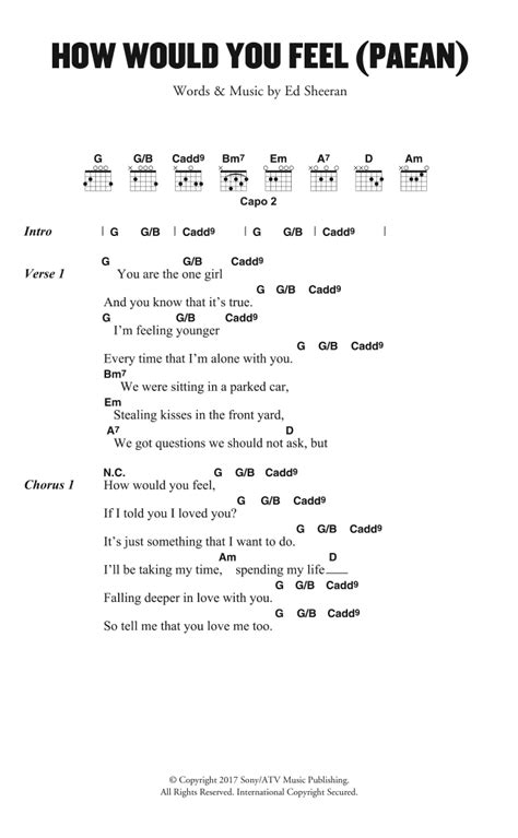 How Would You Feel (Paean) by Ed Sheeran - Guitar Chords/Lyrics - Guitar Instructor