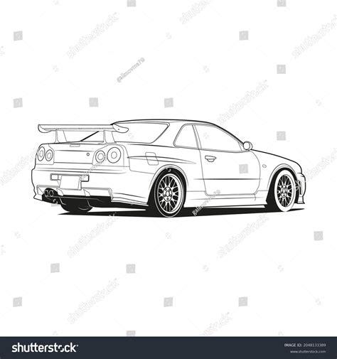 Car Outline Line Art Coloring Page Stock Vector (Royalty Free ...