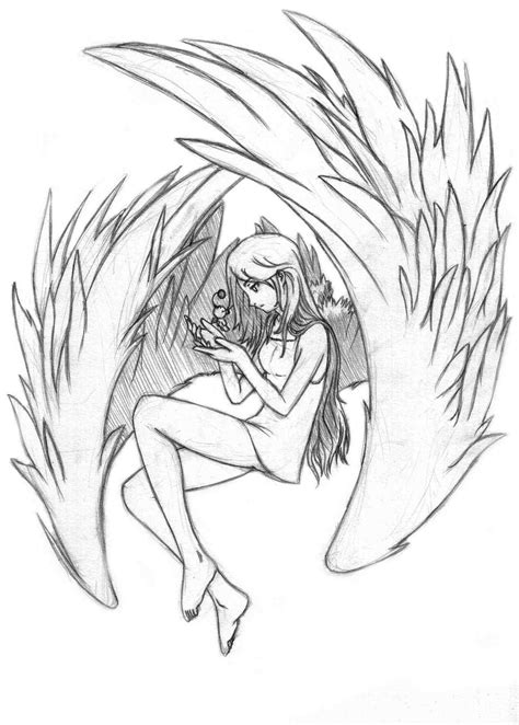 Angel With Wings Drawing at GetDrawings | Free download