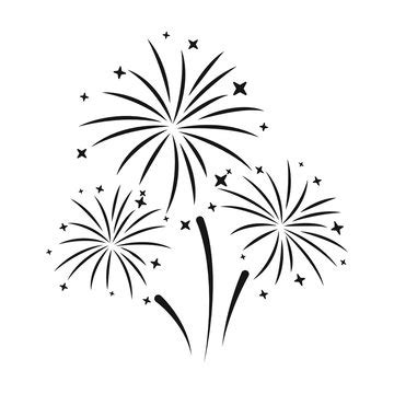 Fireworks Black And White Background