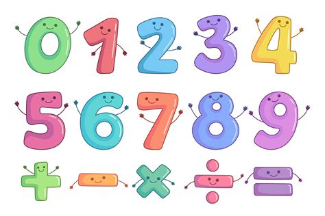 Cartoon Figures, Numbers, Math Symbols Graphic by Cmeree · Creative Fabrica