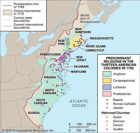 Religion map of the 13 American colonies in 1750 [1600x1524] : r/MapPorn