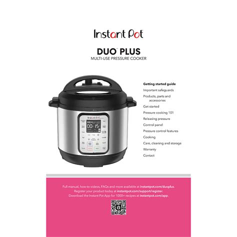 Instant Pot Duo Plus 8qt Pressure Cooker V3_1 User Manual