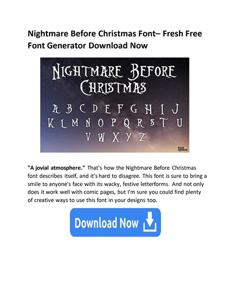 Nightmare Before Christmas Font– Fresh Free Font Generator Download Now by jamrheryy - Issuu