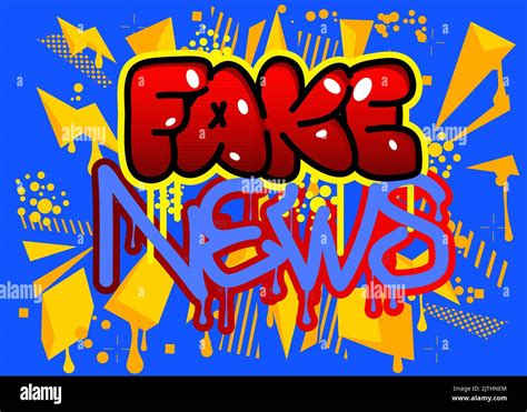 Fake News Graffiti tag. Abstract modern street art decoration performed ...